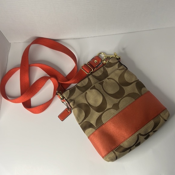 Coach Monogram Side Bag Orange - Picture 5 of 9
